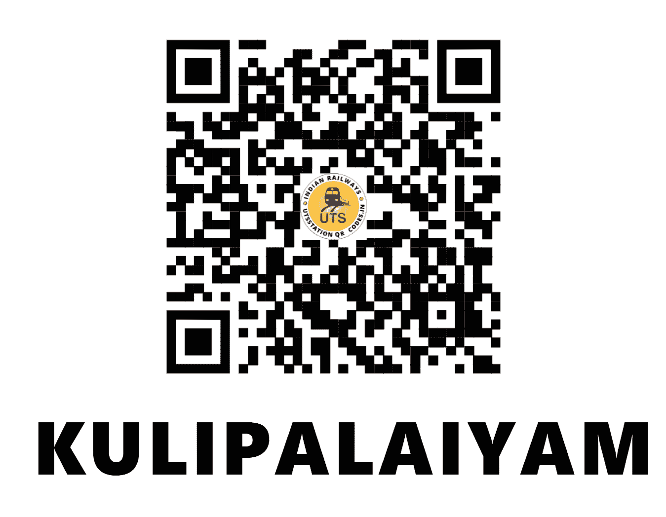 UTS QR Code for KULIPALAIYAM - KUY (SR - TAMIL NADU)
